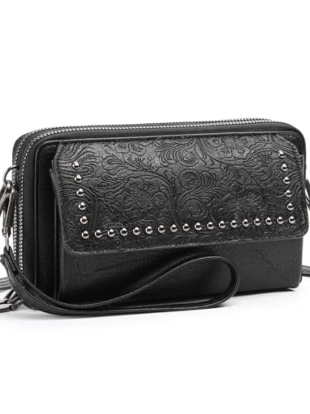 PU Leather Crossbody Phone Bag Wristlet Wallet Purse Adjustable Strap